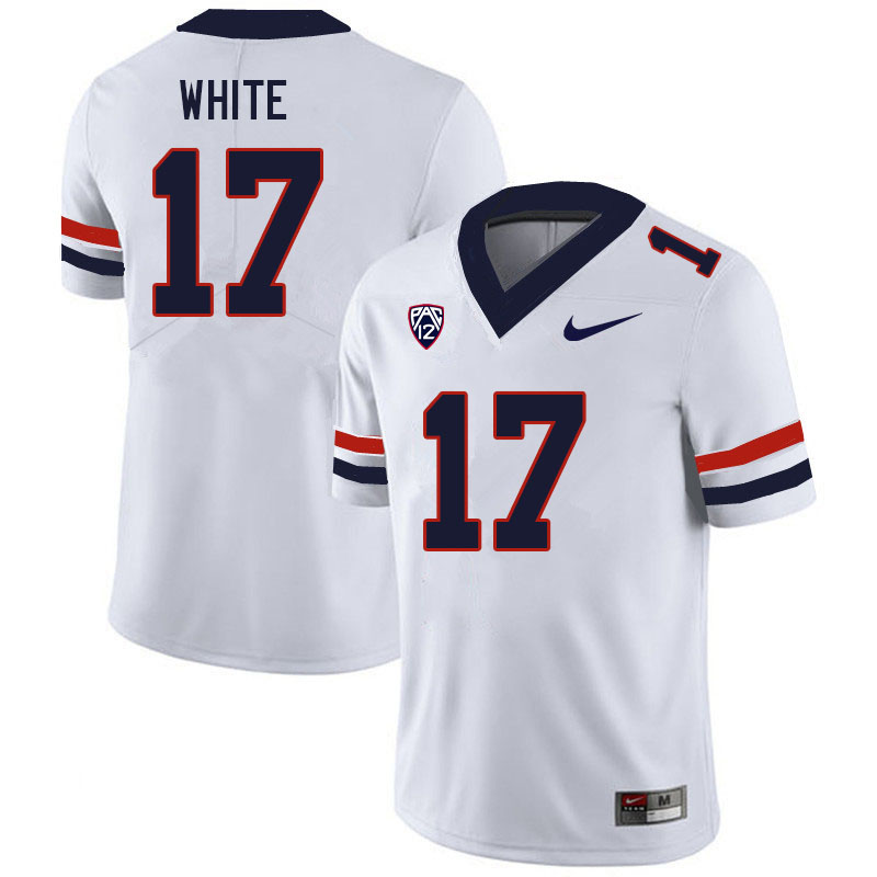 Men #17 Jaden White Arizona Wildcats College Football Jerseys Sale-White - Click Image to Close